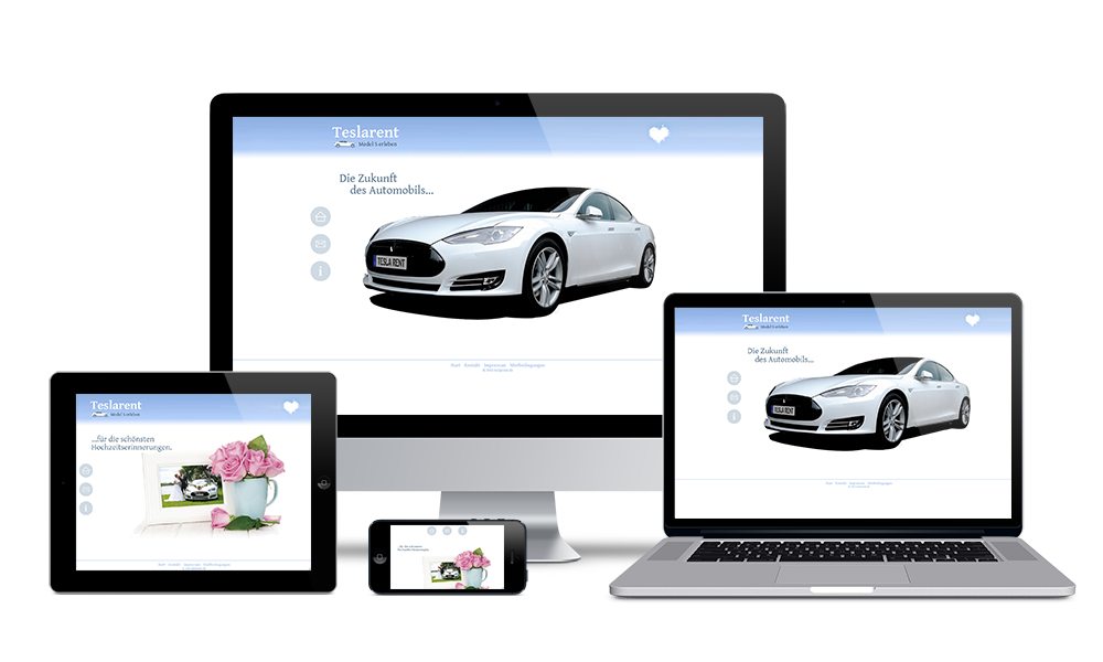 Teslarent - Webdesign